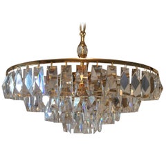 Vintage Beautiful Gilt and Chrystal Glass Chandelier in the Palwa Style from Europe