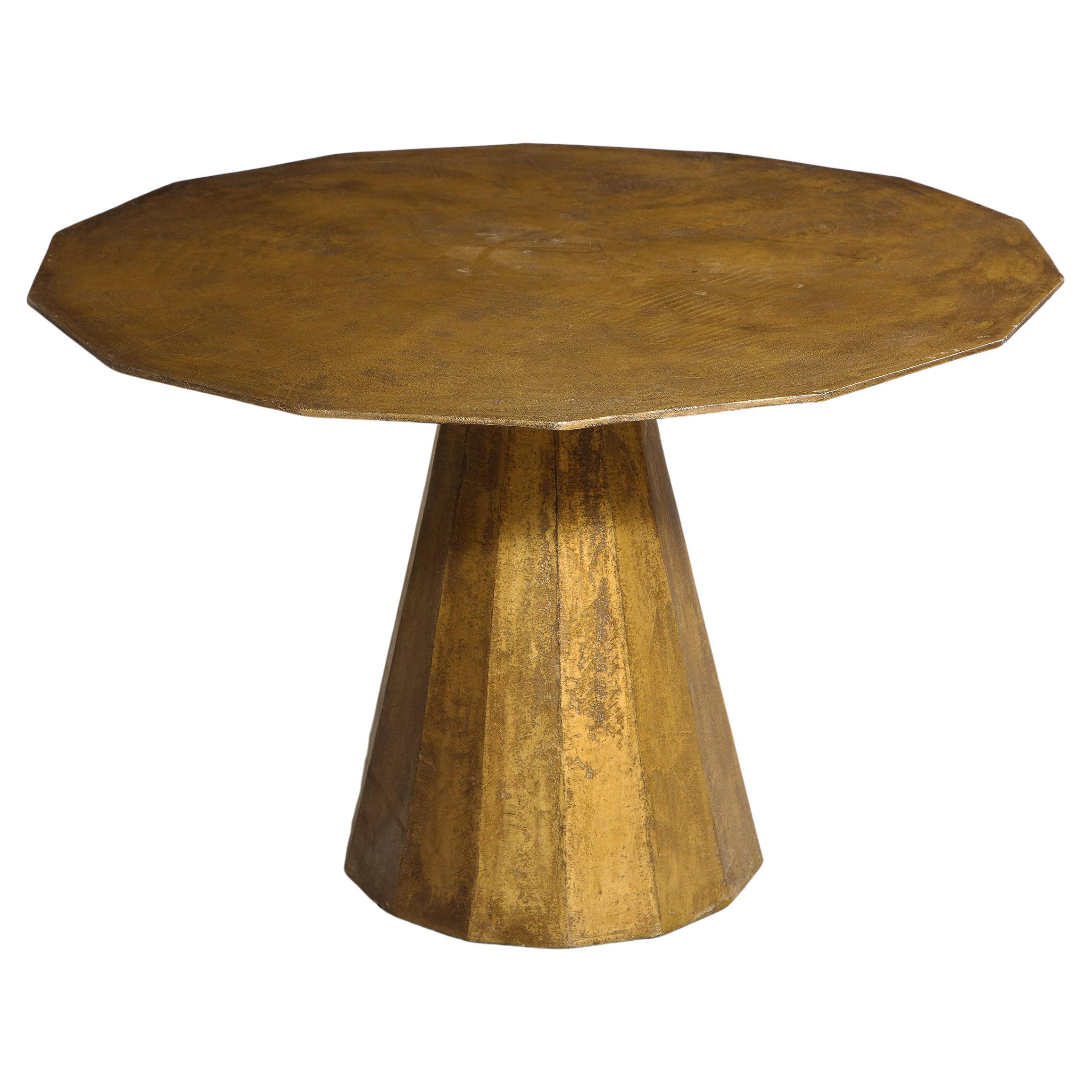 A rare concrete and glass dining table by Alwy Visschedyk For Sale at