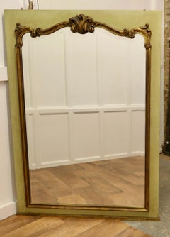 Gilt and Crackle Paint Mirror Mounted Wall Panel