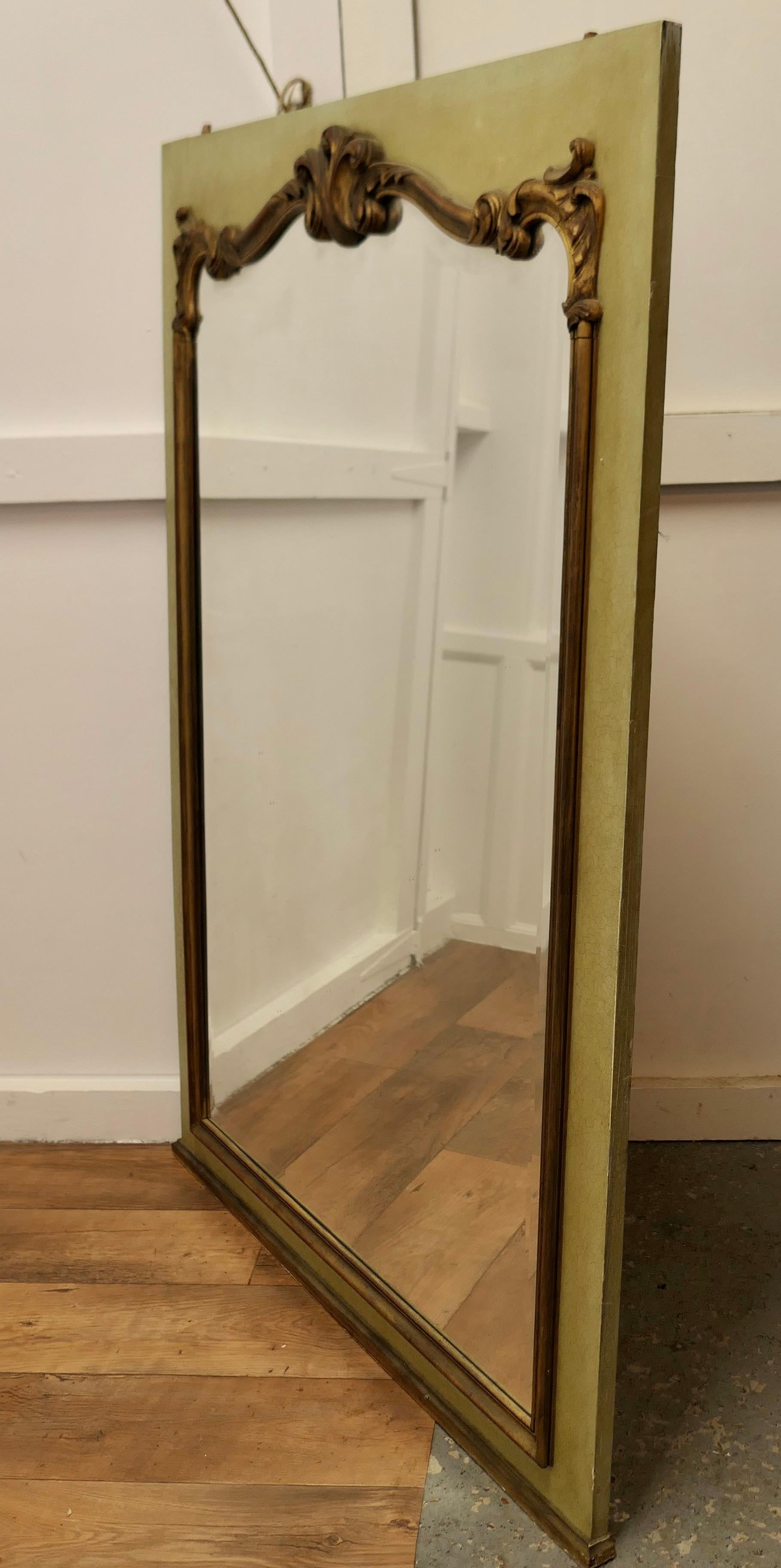Gilt and Crackle Paint Mirror Mounted Wall Panel In Good Condition For Sale In Chillerton, Isle of Wight