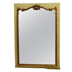 Gilt and Crackle Paint Mirror Mounted Wall Panel