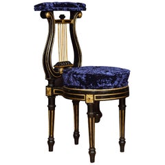 Gilt and Ebonized Music Chair