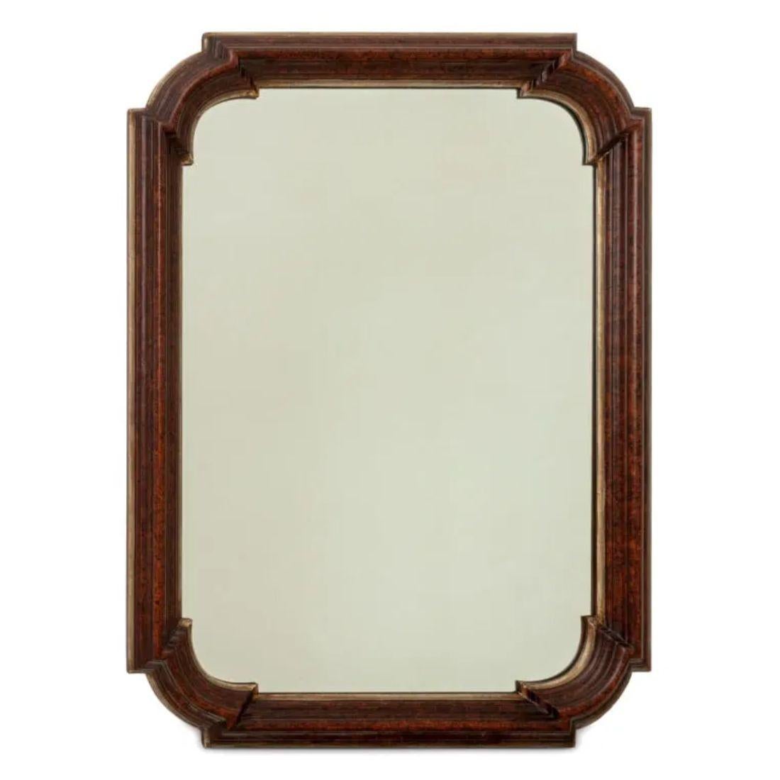 20th Century Gilt and Faux Tortoiseshell Shaped Mirror For Sale