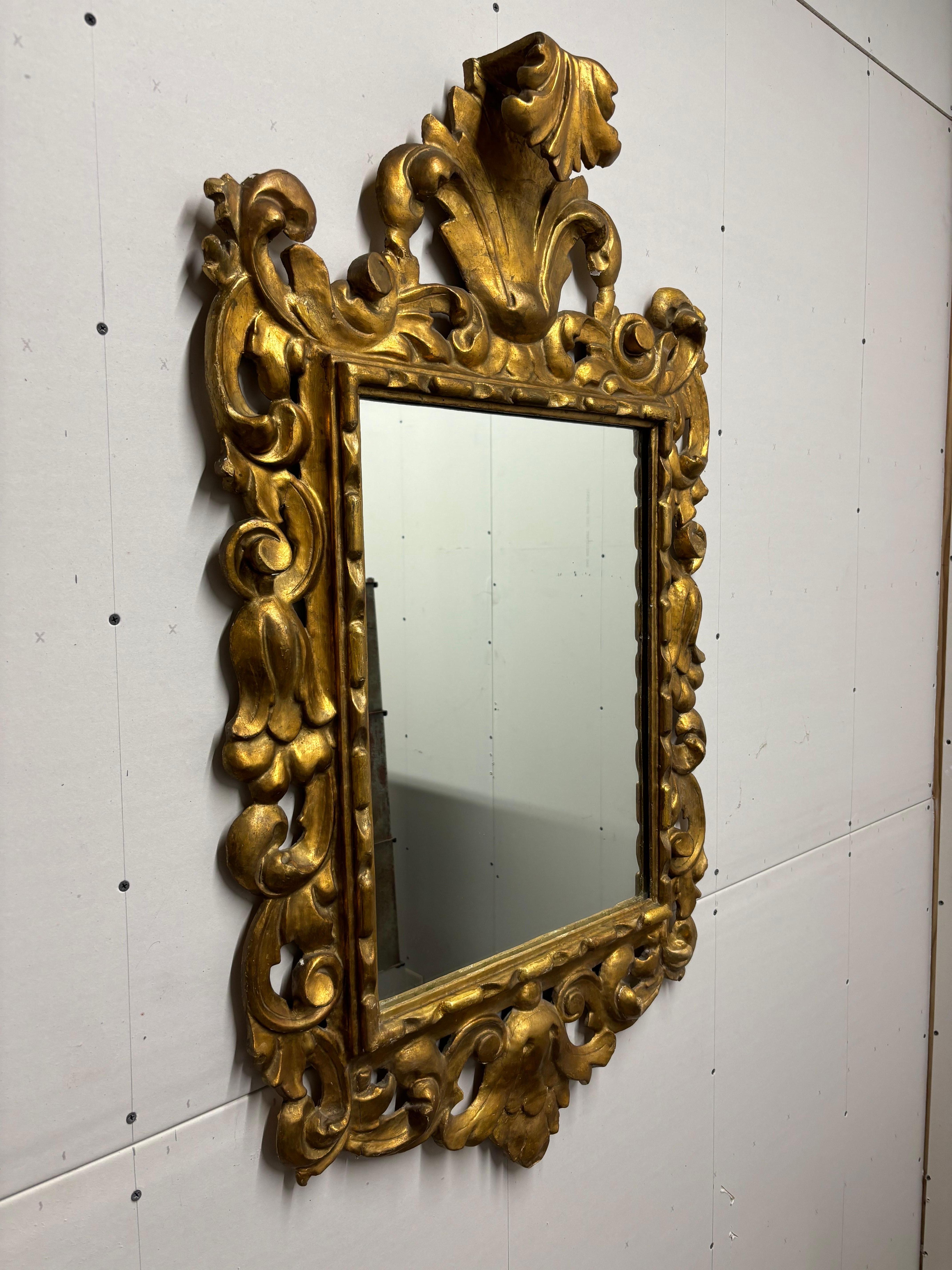Hollywood Regency Gilt and Gesso on Wood Ornate Mirror For Sale
