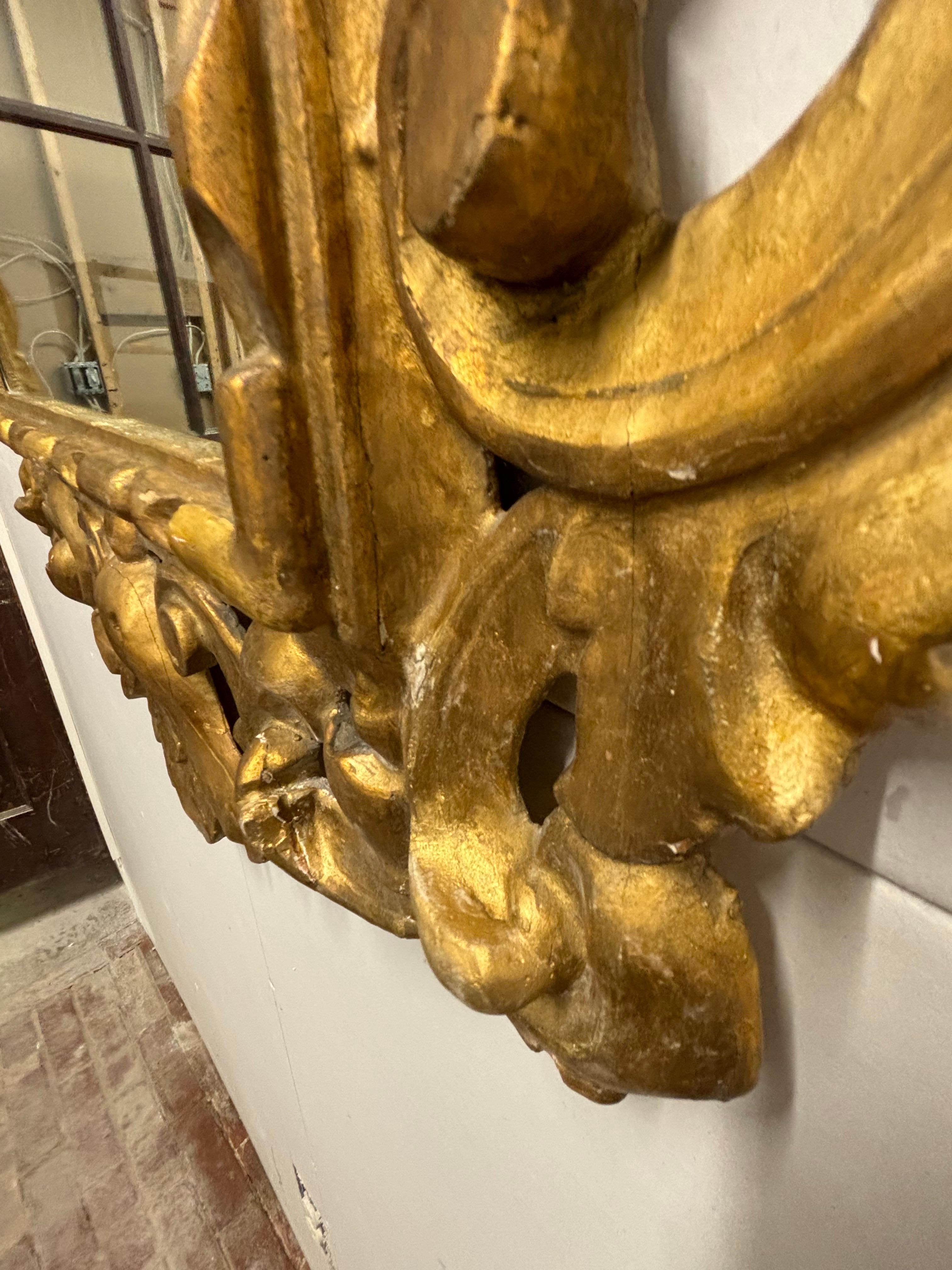 Gilt and Gesso on Wood Ornate Mirror For Sale 2