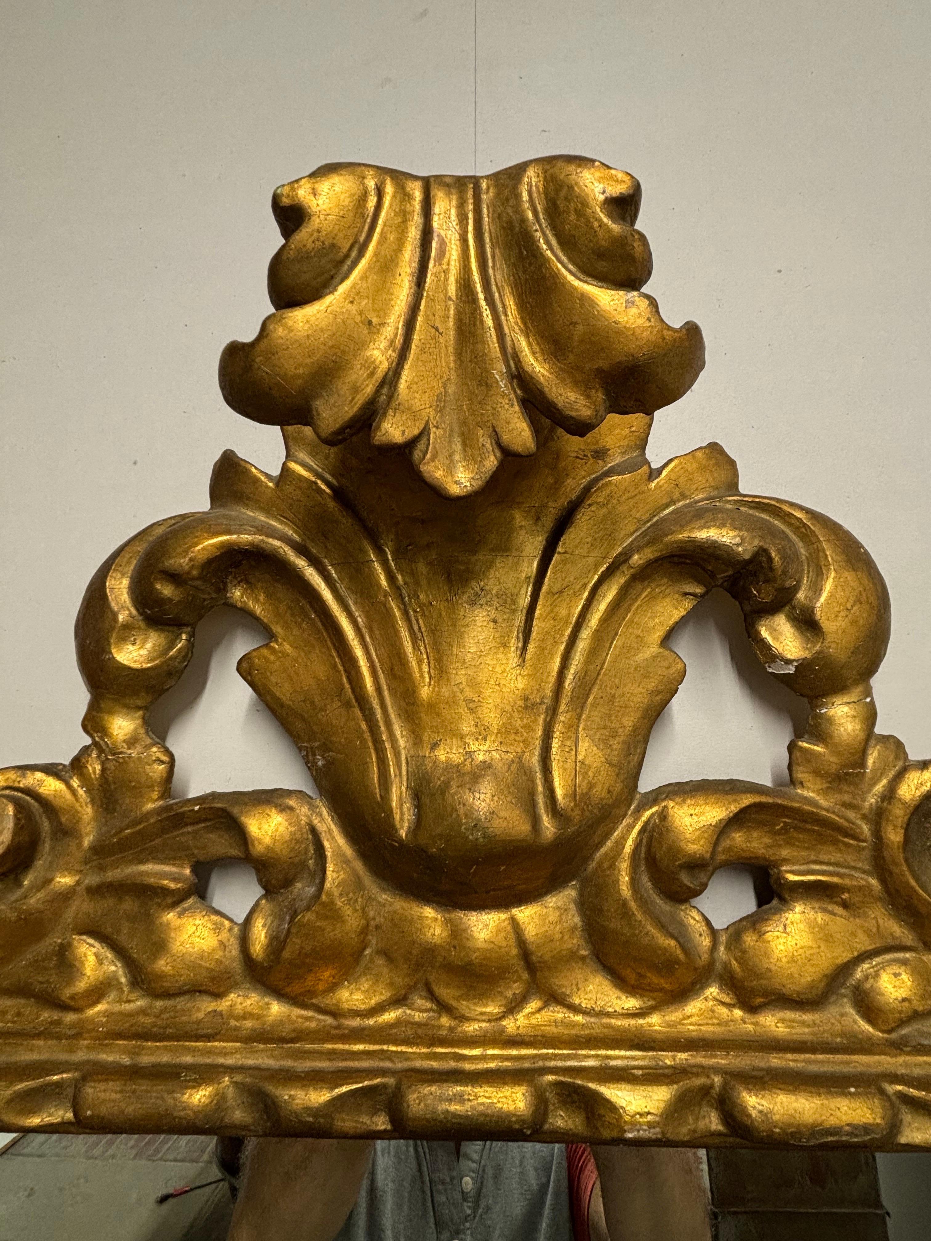 Gilt and Gesso on Wood Ornate Mirror For Sale 3