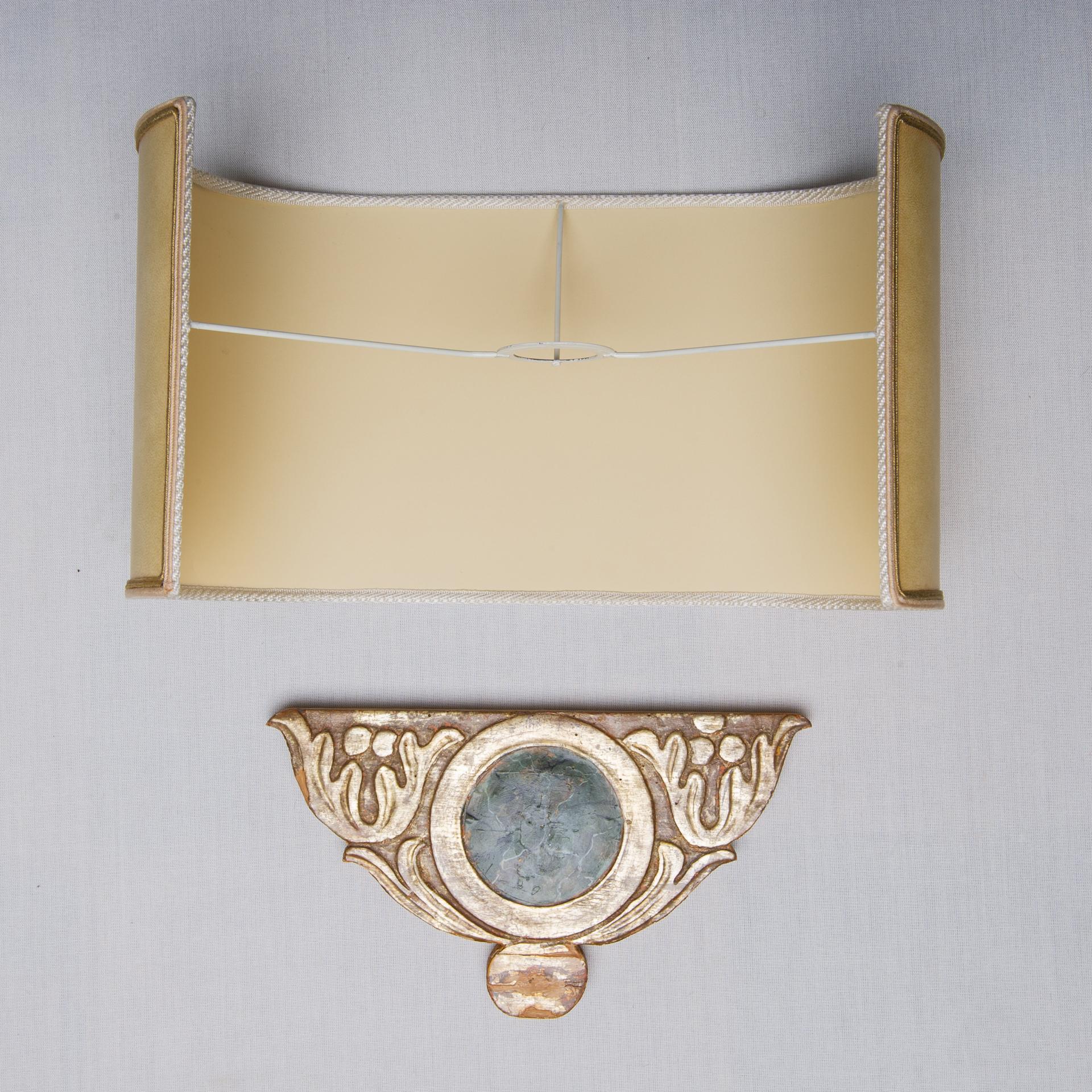 Italian Gilt and Lacquered Friezes for Wall Light Sconces For Sale