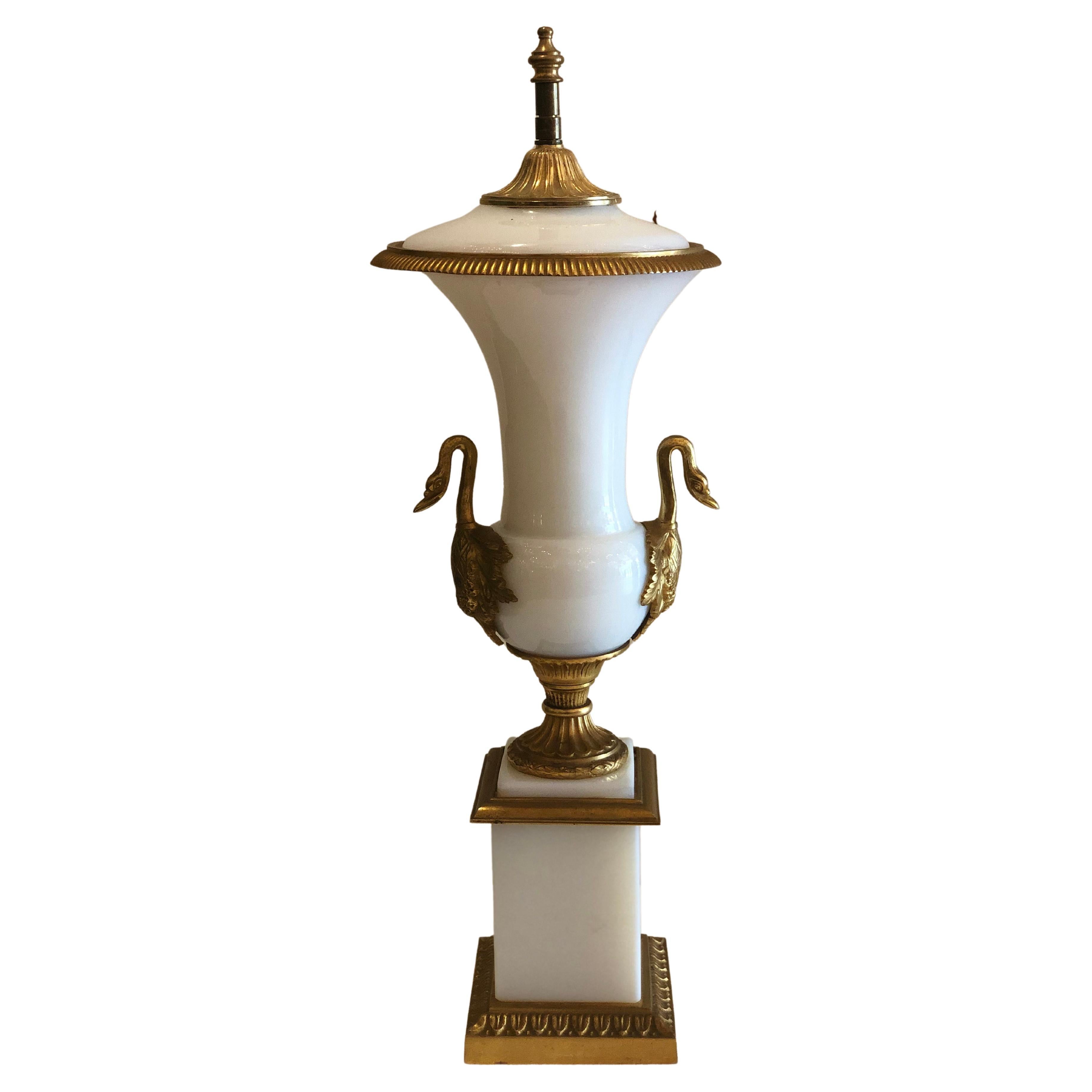 Gilt and Opaline Glass Urn For Sale