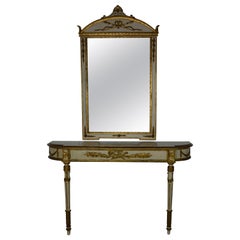 Gilt and Painted Console and Mirror