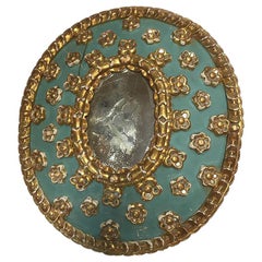 Antique Gilt and Painted Wood Mirror