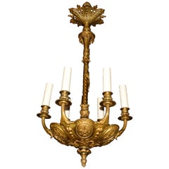 Antique Gilt and Patinated Bronze Chandelier