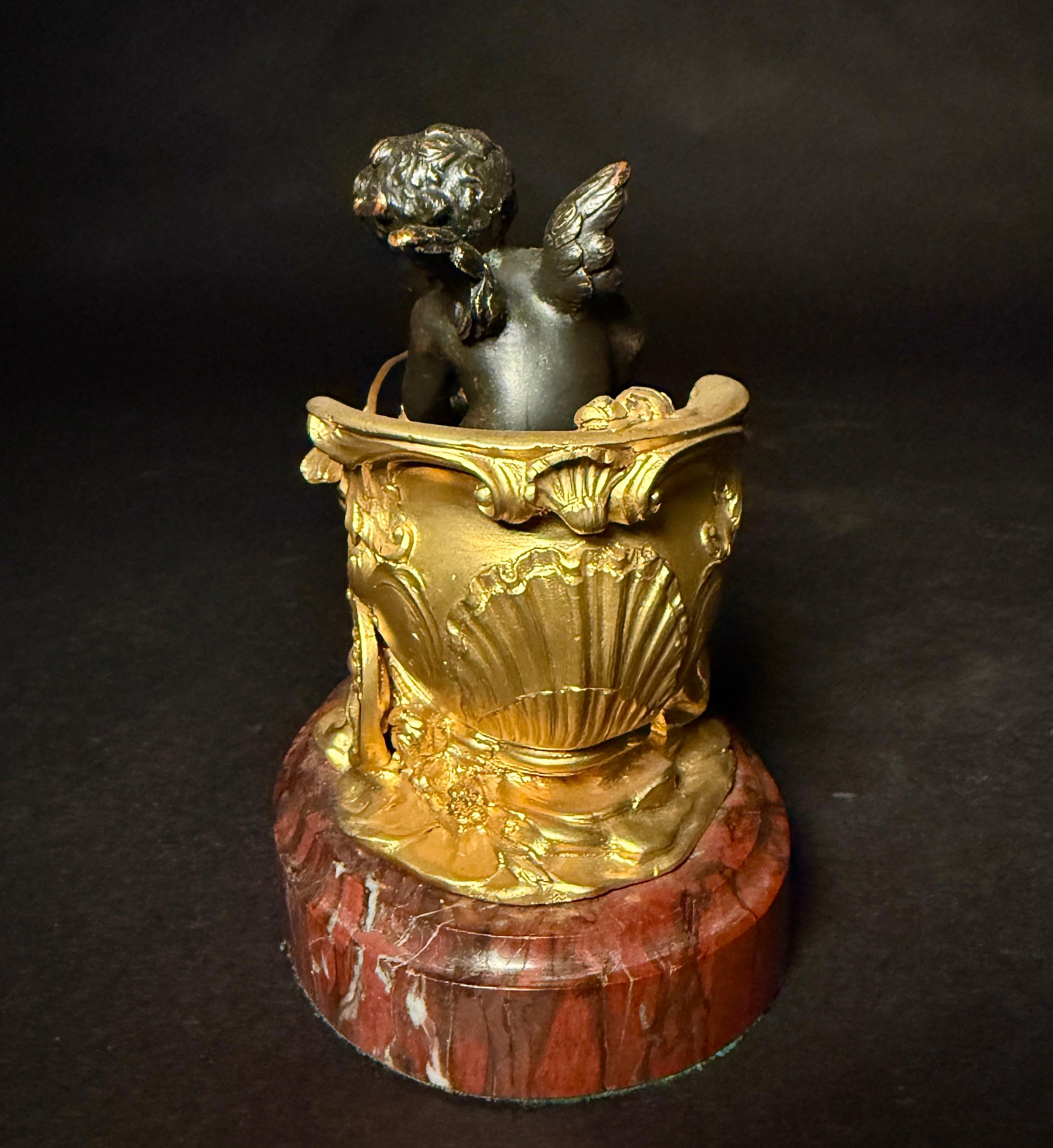 Bronce dorado y patinado 