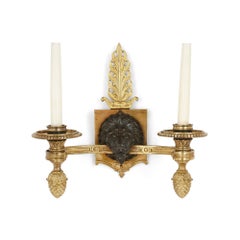 Gilt and Patinated Bronze Empire-Style Wall Lights
