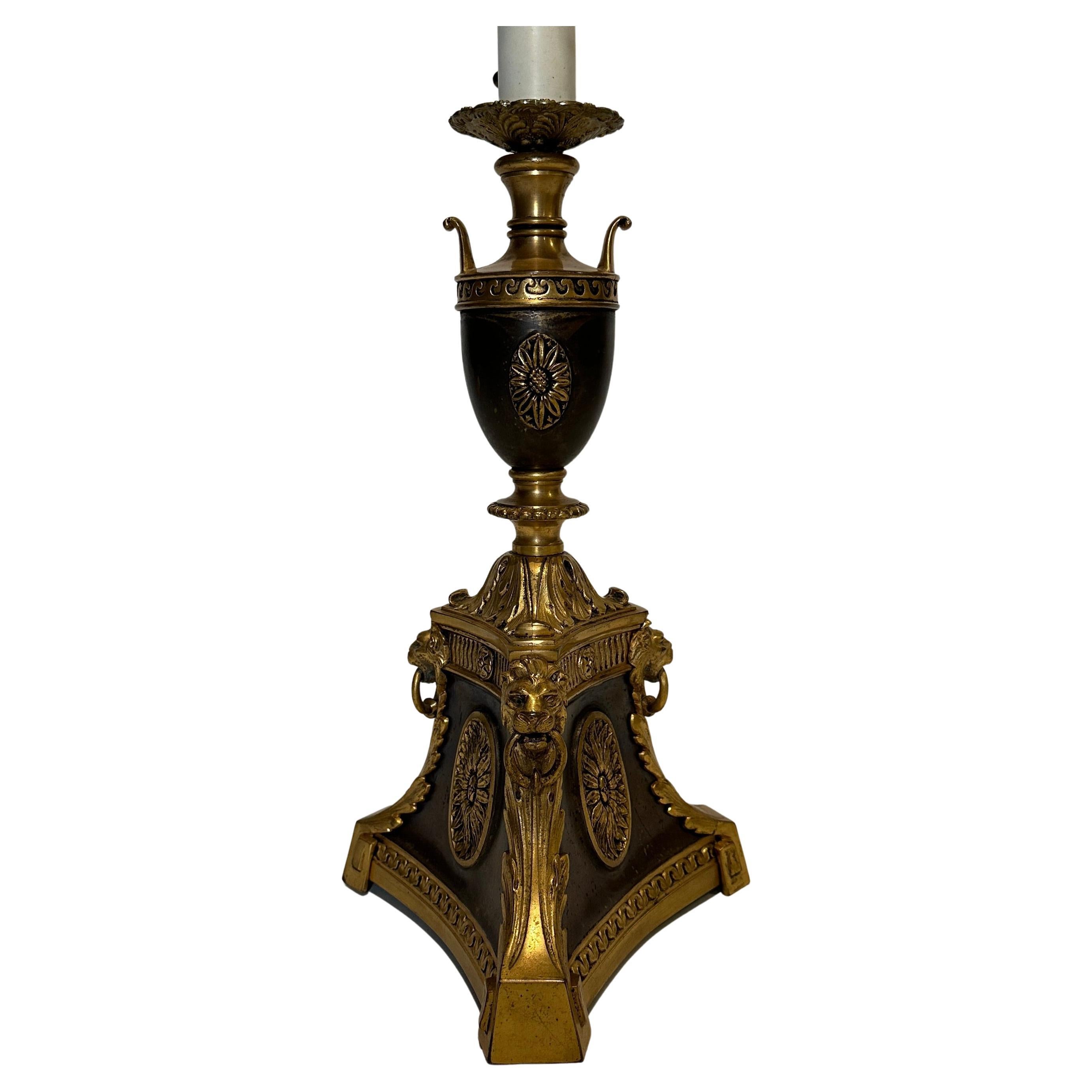 Lampe en bronze doré et patiné par WM H. Jackson Company en vente