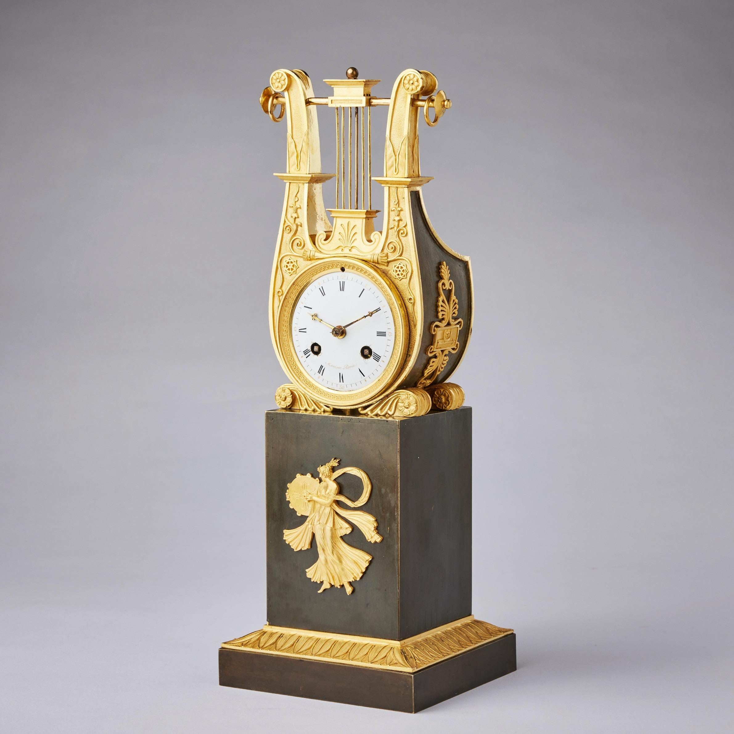 Gilt A French Thomire Bronze Empire Clock