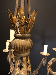 Gilt and Patinated Iron Chandelier
