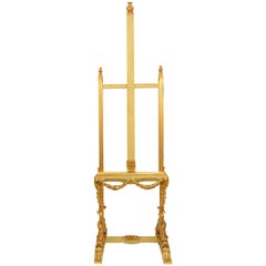 Used Gilt and Polychromed Wood Easel in Neoclassical Style, 20th Century
