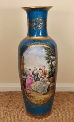 Gilt and Turquoise Sevres Vase, circa 1940-1950