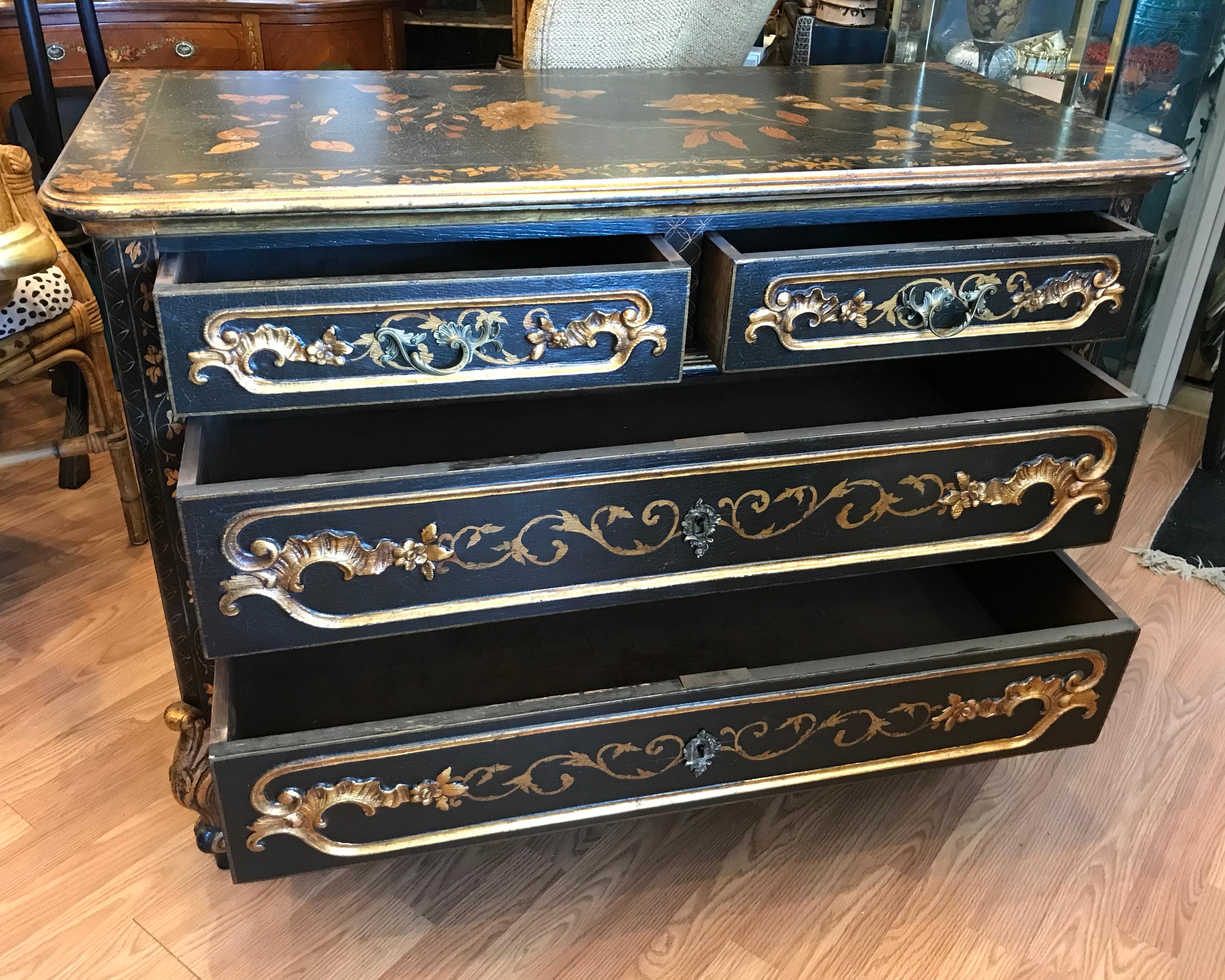 Early 20th Century Gilt Appointed Continental Commode For Sale