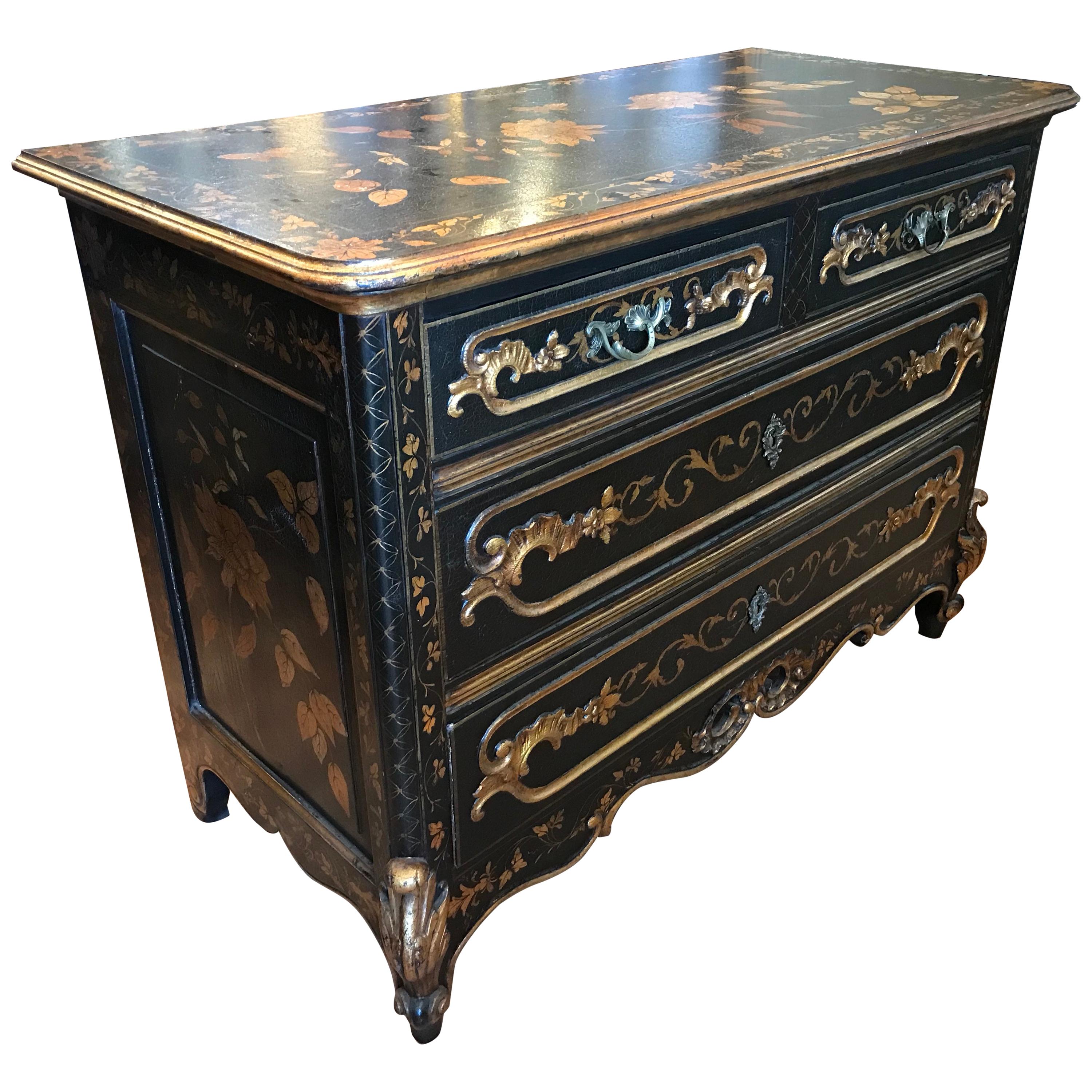 Gilt Appointed Continental Commode For Sale