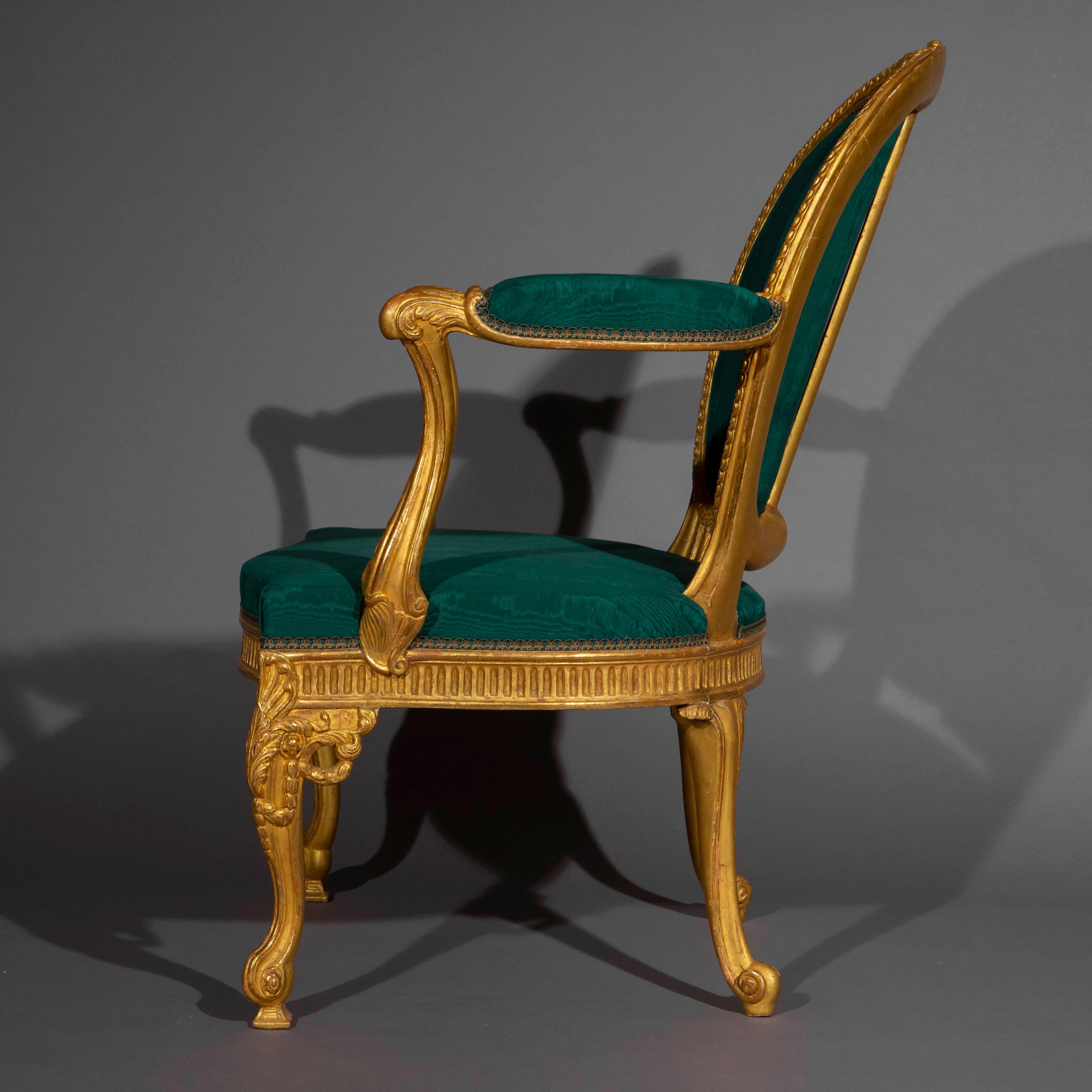 Vergoldeter Sessel nach Thomas Chippendale – zwei Stück verfügbar im Angebot 6