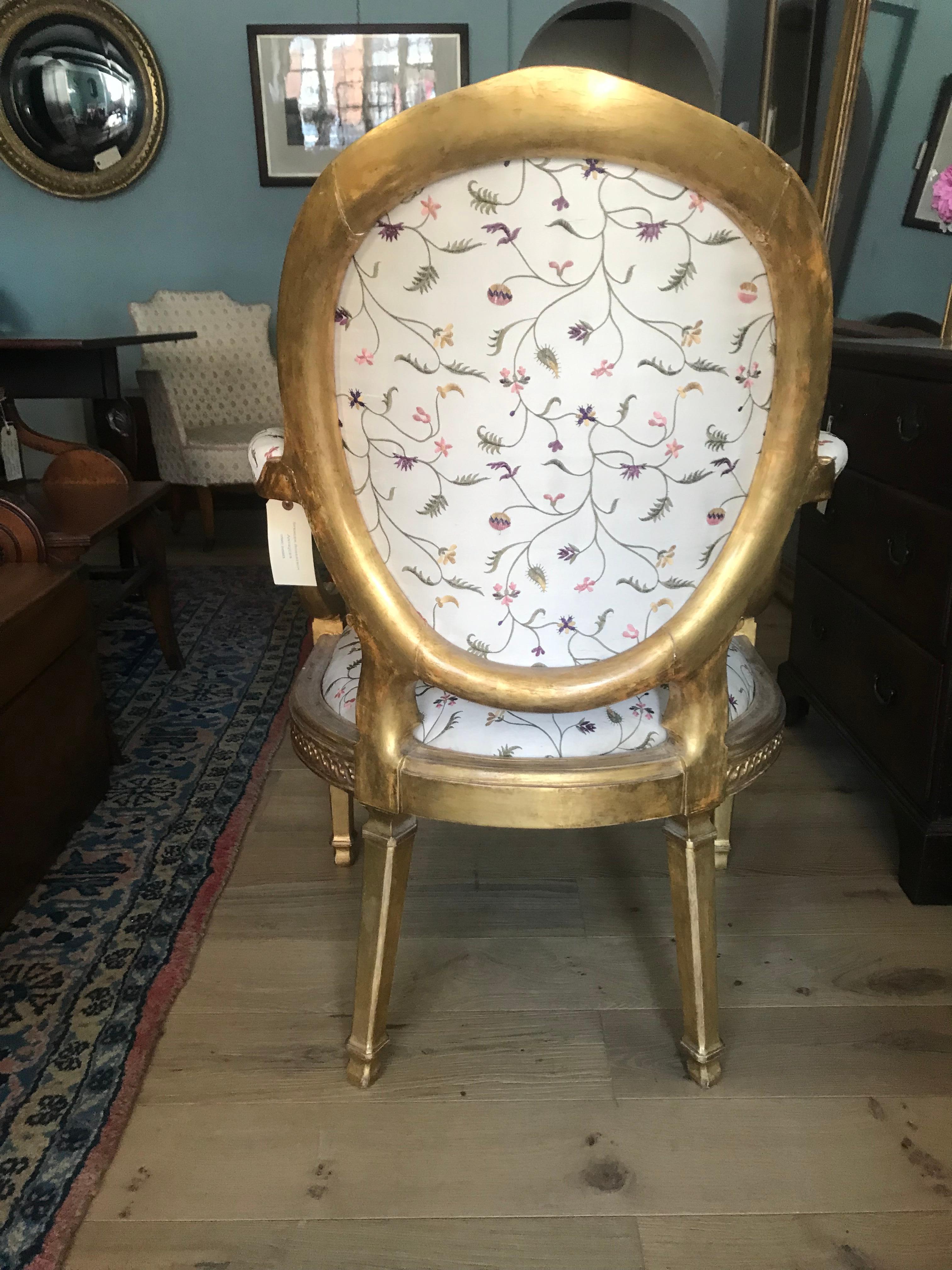 English Gilt Armchair Circa 1770 in the Manner of John Linnell