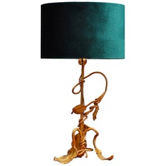 Gilt Plant Shaped Table Lamp, Early 20th Century