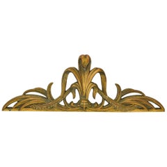 Antique Gilt Art Nouveau Style Cast Wall Plaque Sculpture