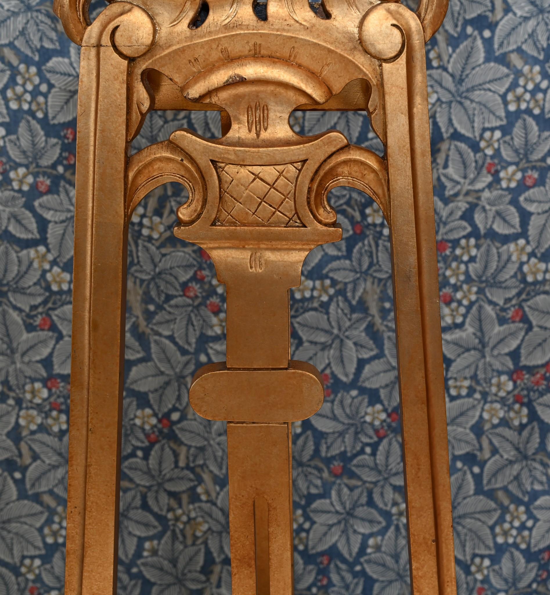 Gilt Artist Easel Adjustable Height Stand For Sale 1