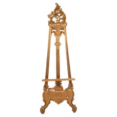 Used Gilt Artist Easel Adjustable Height Stand