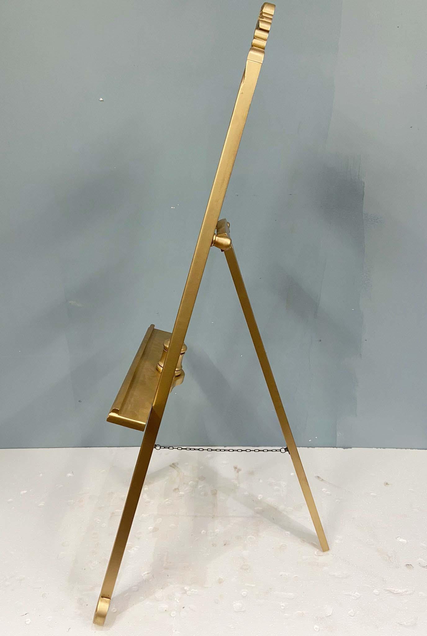 Gilt Artist Easel Picture Stand Adjustable Height For Sale 6