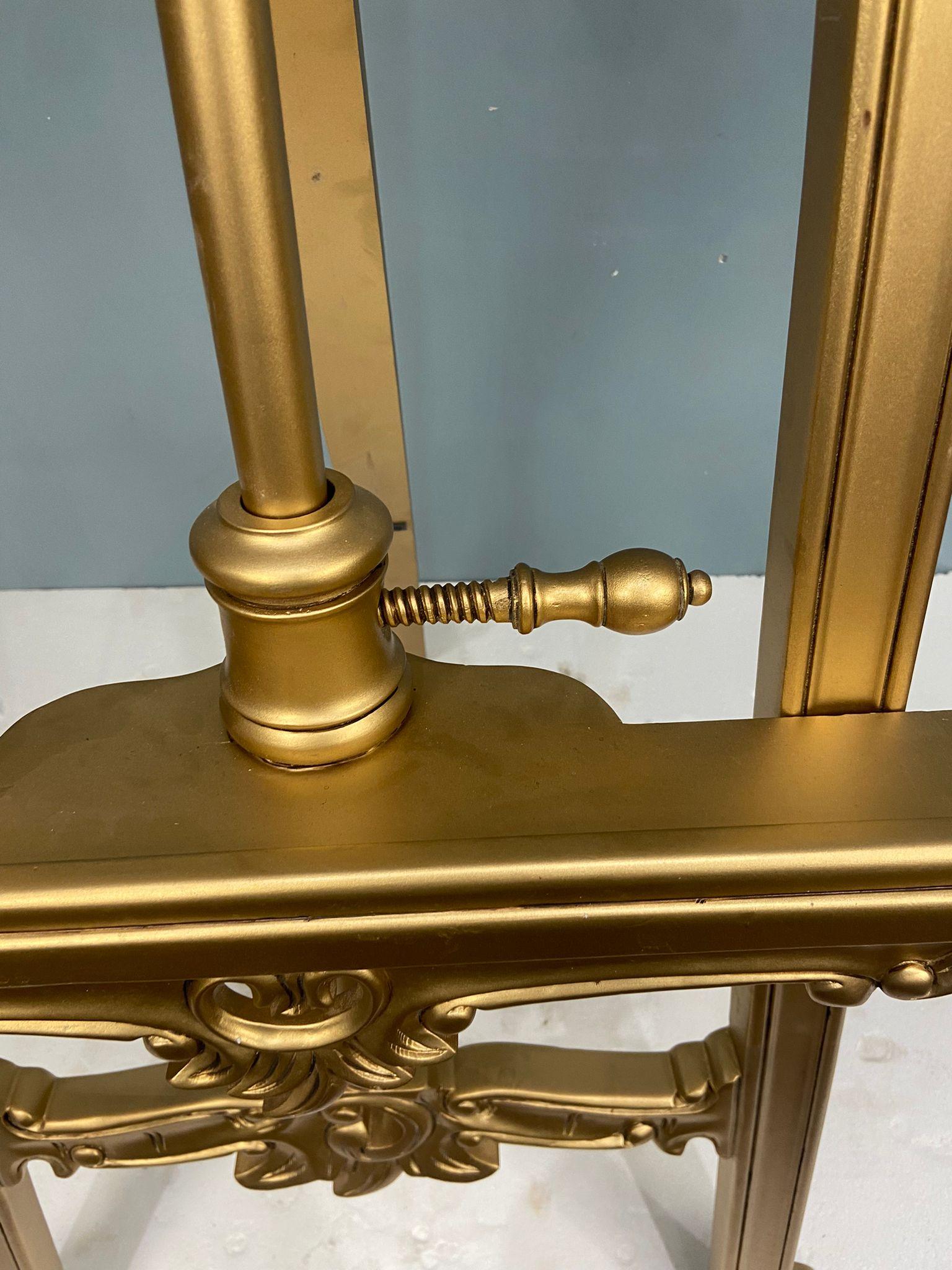 Mid-20th Century Gilt Artist Easel Picture Stand Adjustable Height For Sale