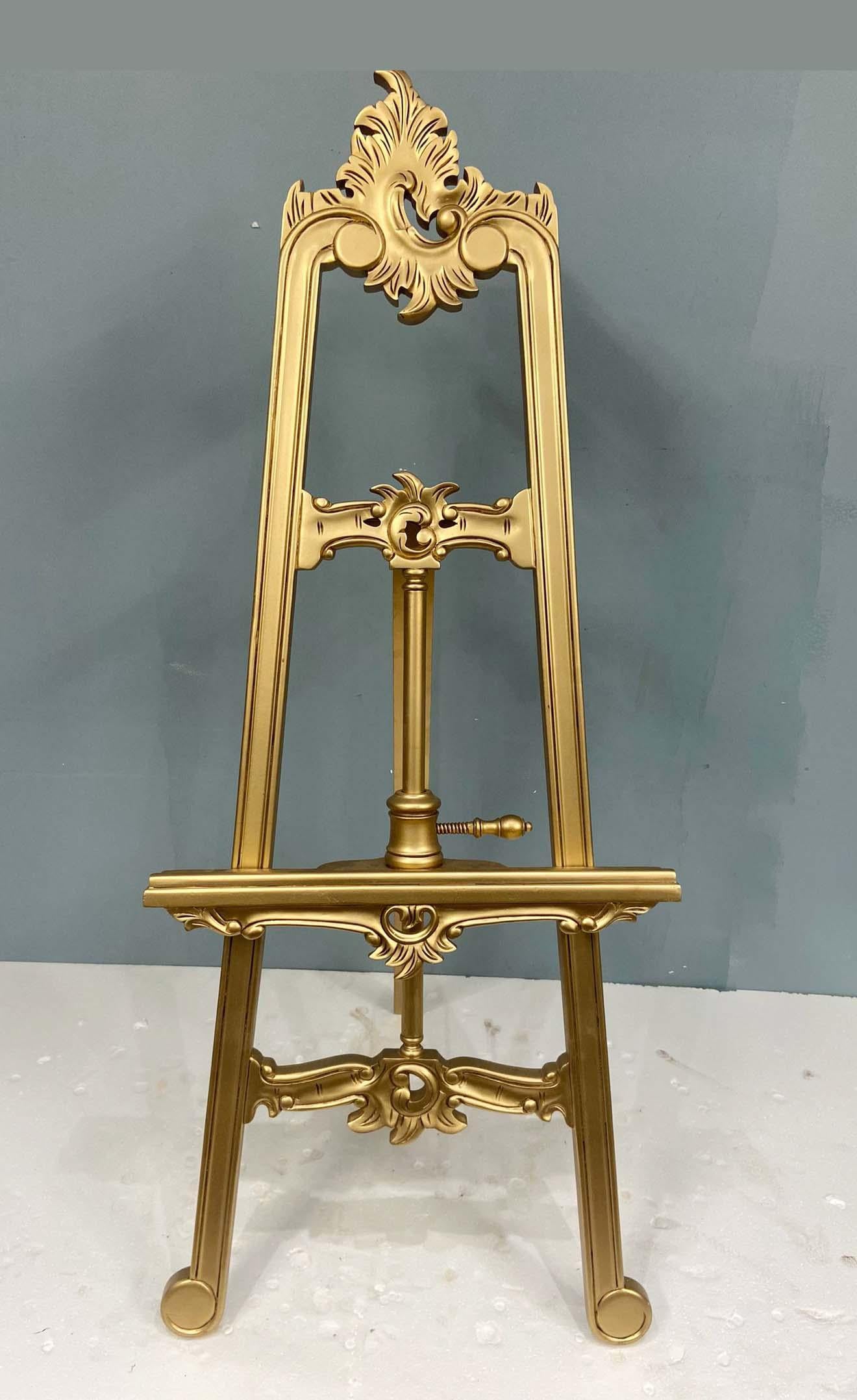 Gilt Artist Easel Picture Stand Adjustable Height For Sale 3