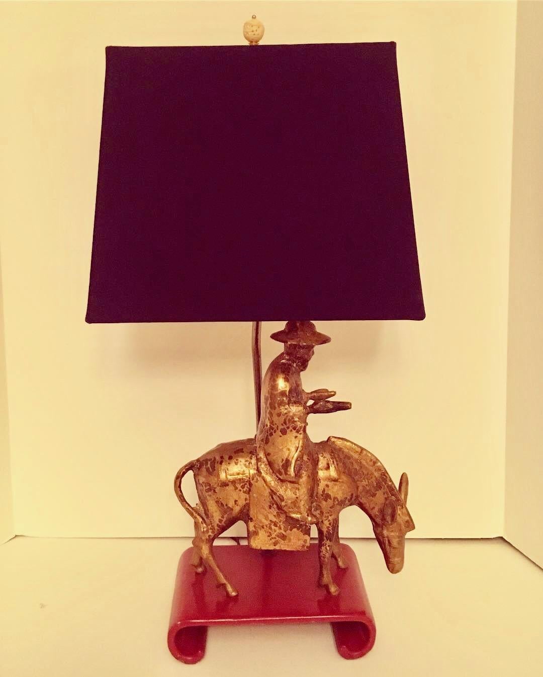 20th Century Gilt Asian Lamp