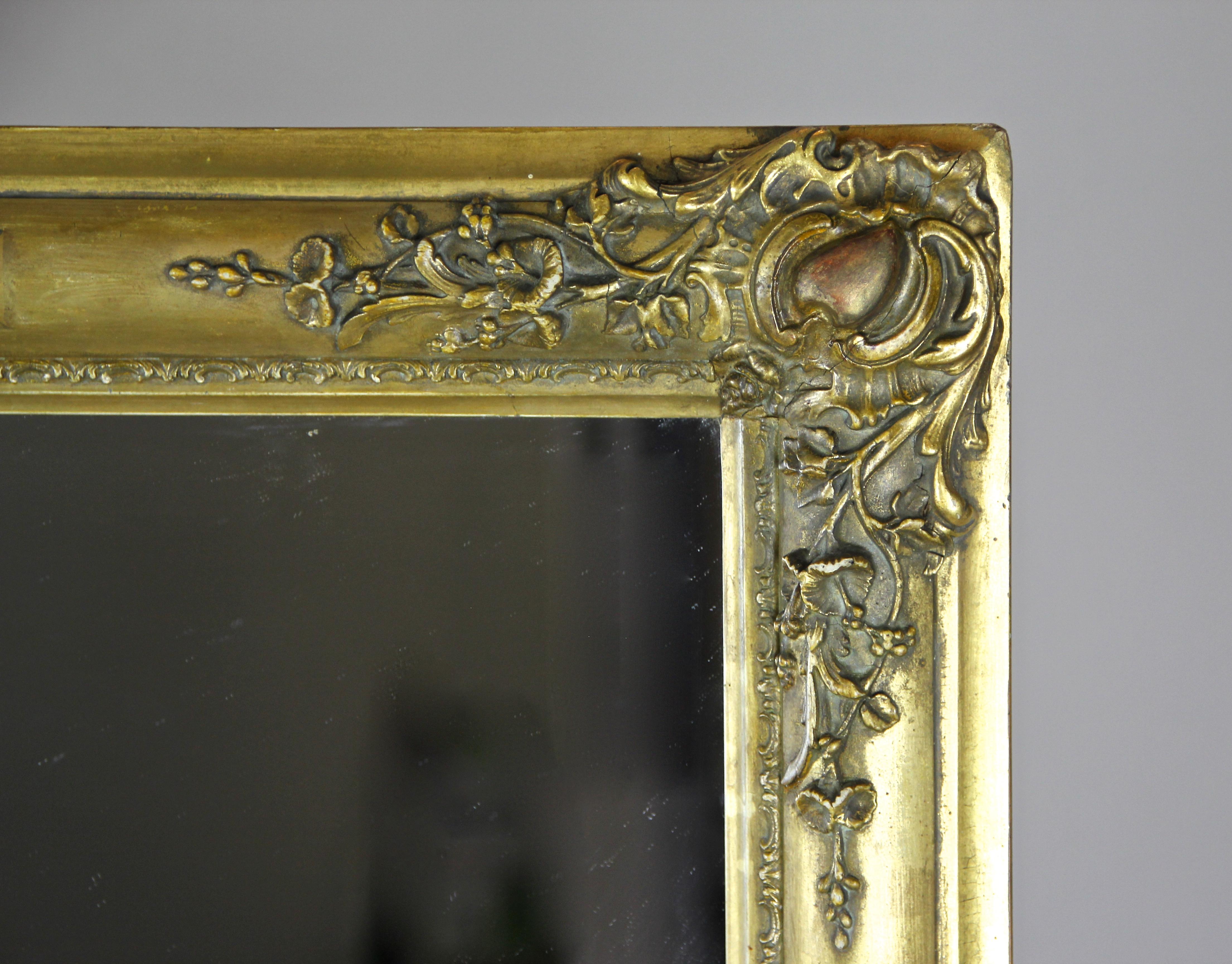 Stucco Gilt Biedermeier Mirror, France circa 1820 For Sale