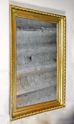 Gilt Biedermeier Wall Mirror with Bulls Eye Carvings, Austria, circa 1825
