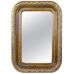 Gilt Biedermeier Wall Mirror with Rounded Corners, Austria, circa 1840