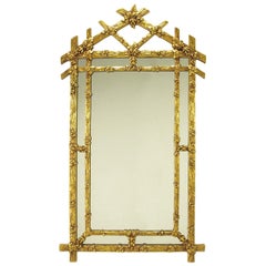 Gilt Black Forest Style Mirror with Segmented Frame