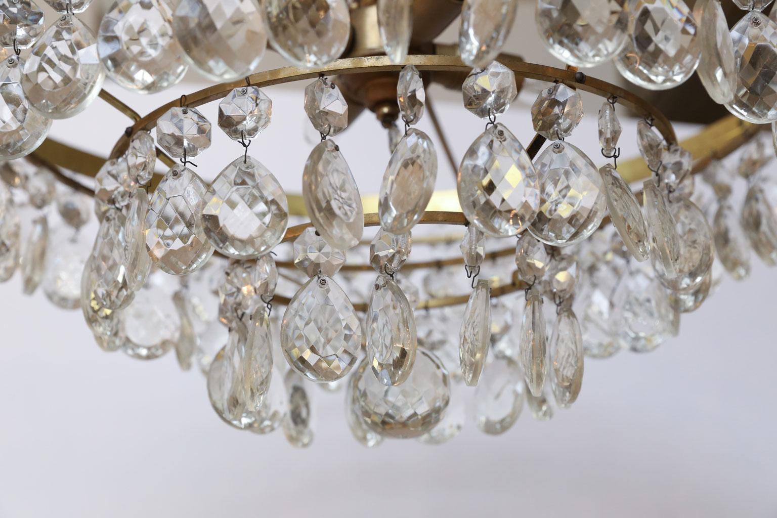 mid century crystal chandelier