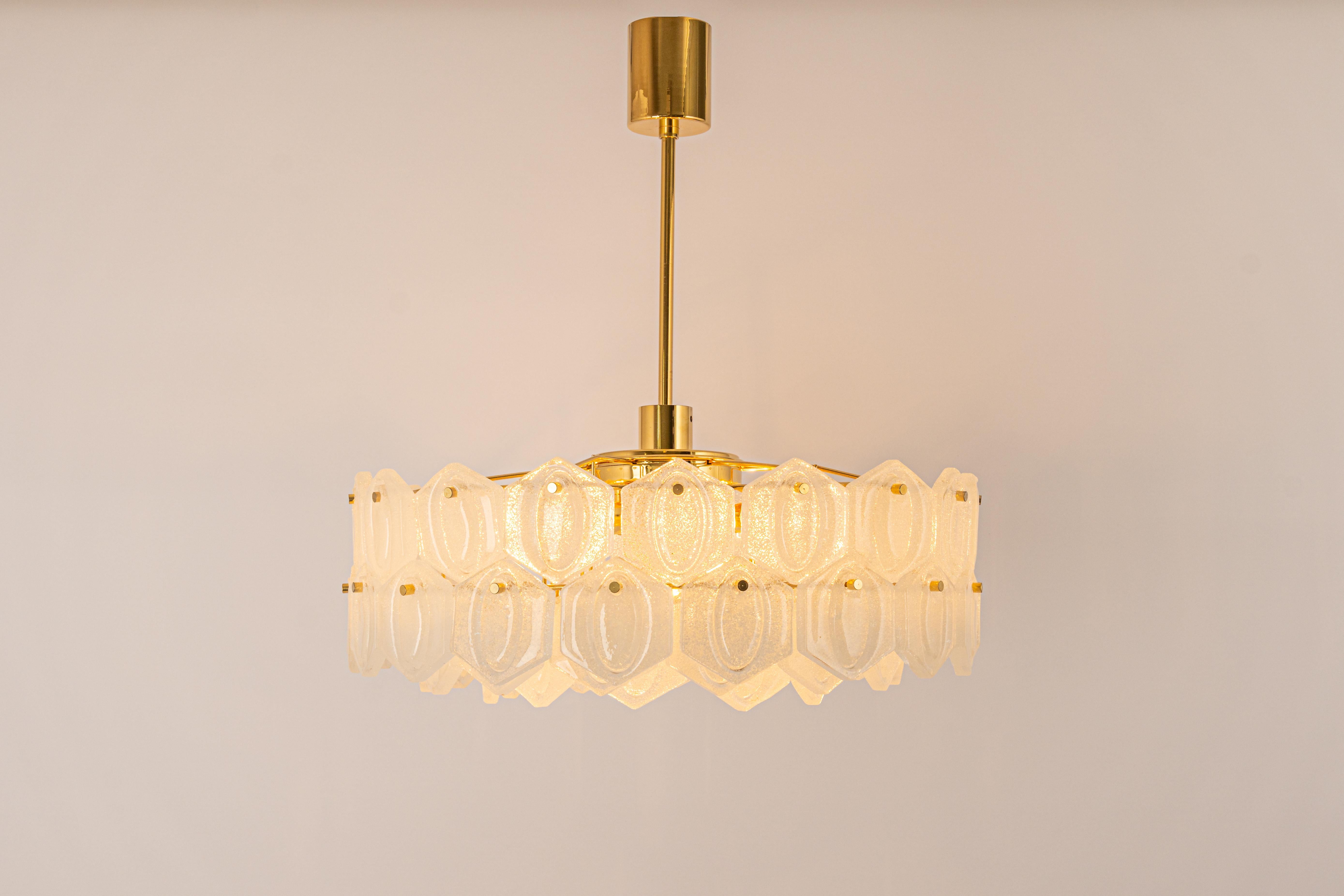 Gilt Brass and Crystal Glass Chandelier by Kinkeldey, Germany, 1970s 2