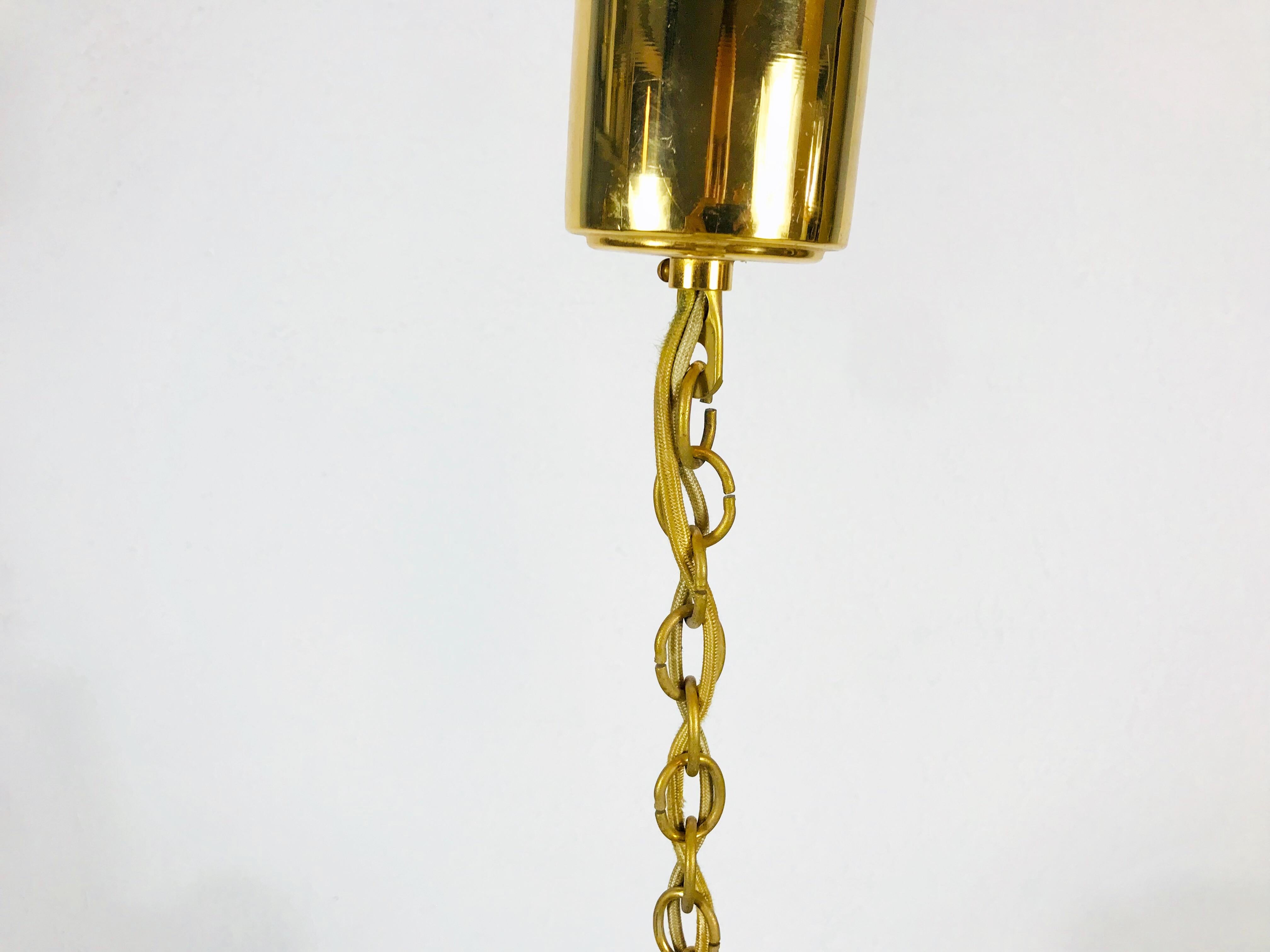 Gilt Brass and Crystal Glass Chandelier by Palwa, Germany, 1970s For Sale 8