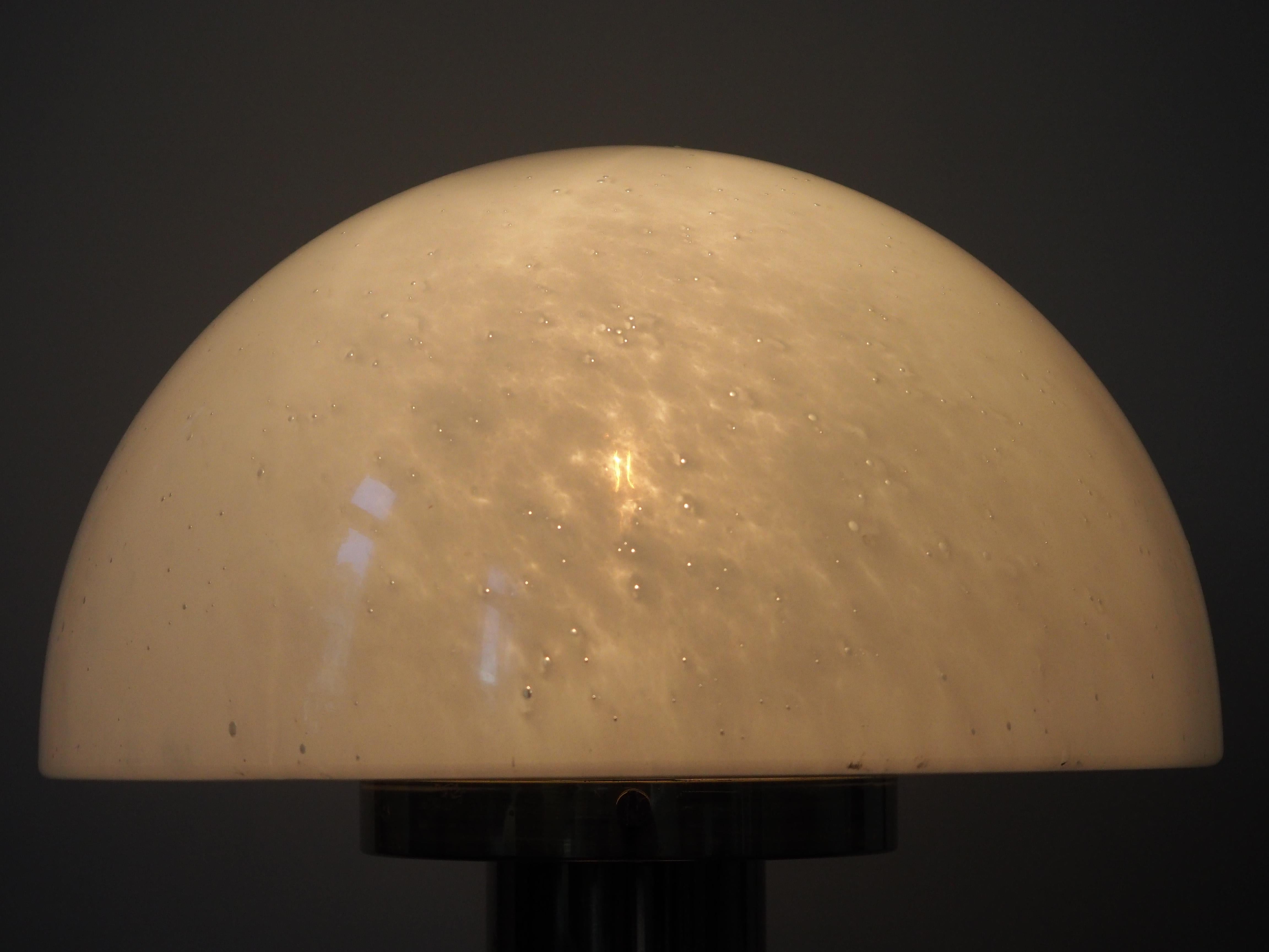 Late 20th Century Gilt Brass and Glass Mushroom Table Lamp by Glashütte Limburg, circa 1970s