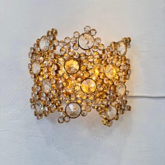 Wandleuchter aus vergoldetem Messing und Glas von Palwa, 1960er Deutschland