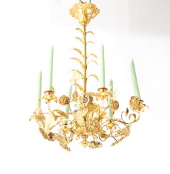 Gilt Brass Art Nouveau Chandelier, 1900s