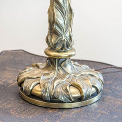 Gilt Brass Art Nouveau Column Lamp