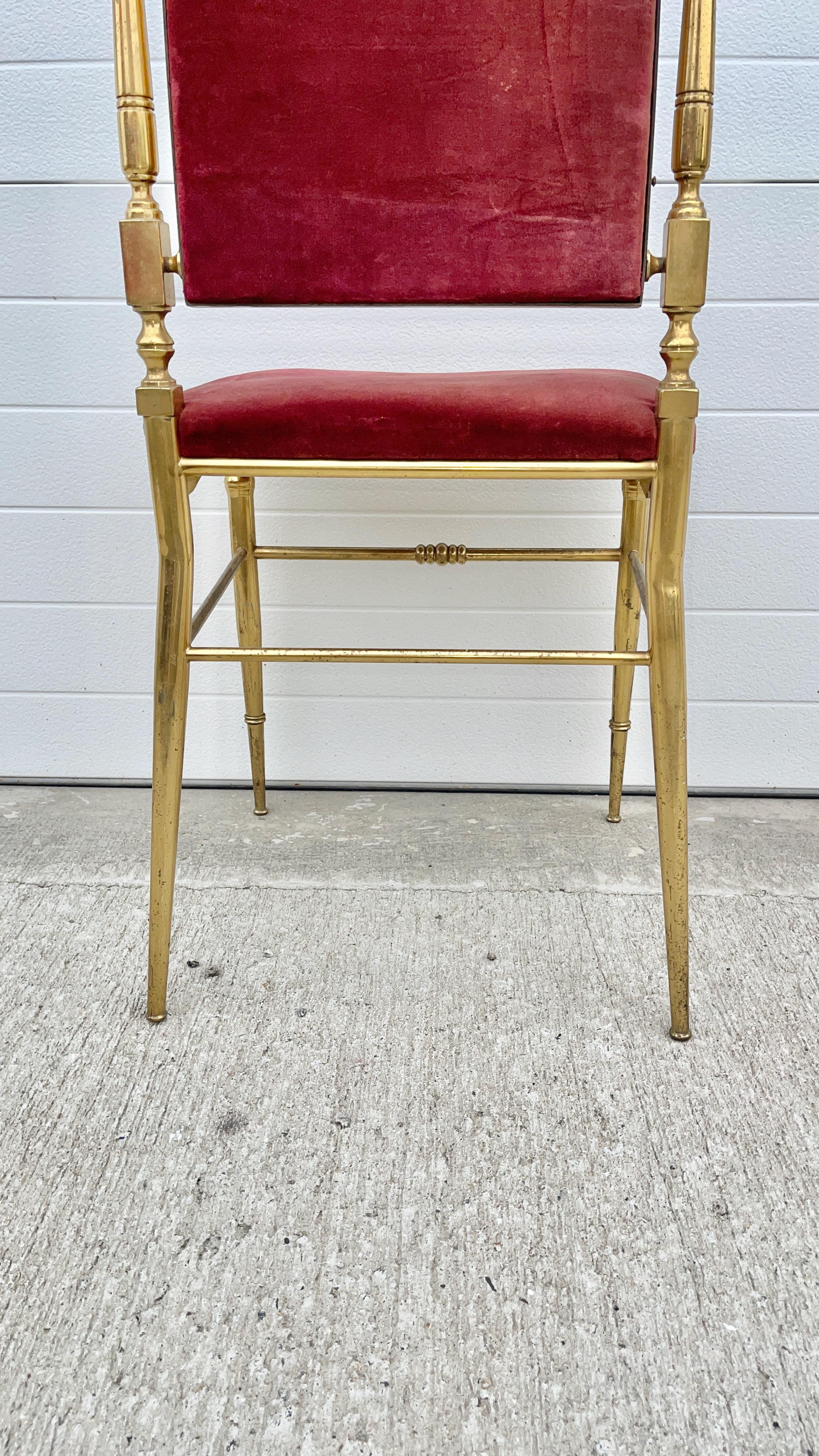 Chaise Chiavari en laiton doré Style néoclassique en vente 2