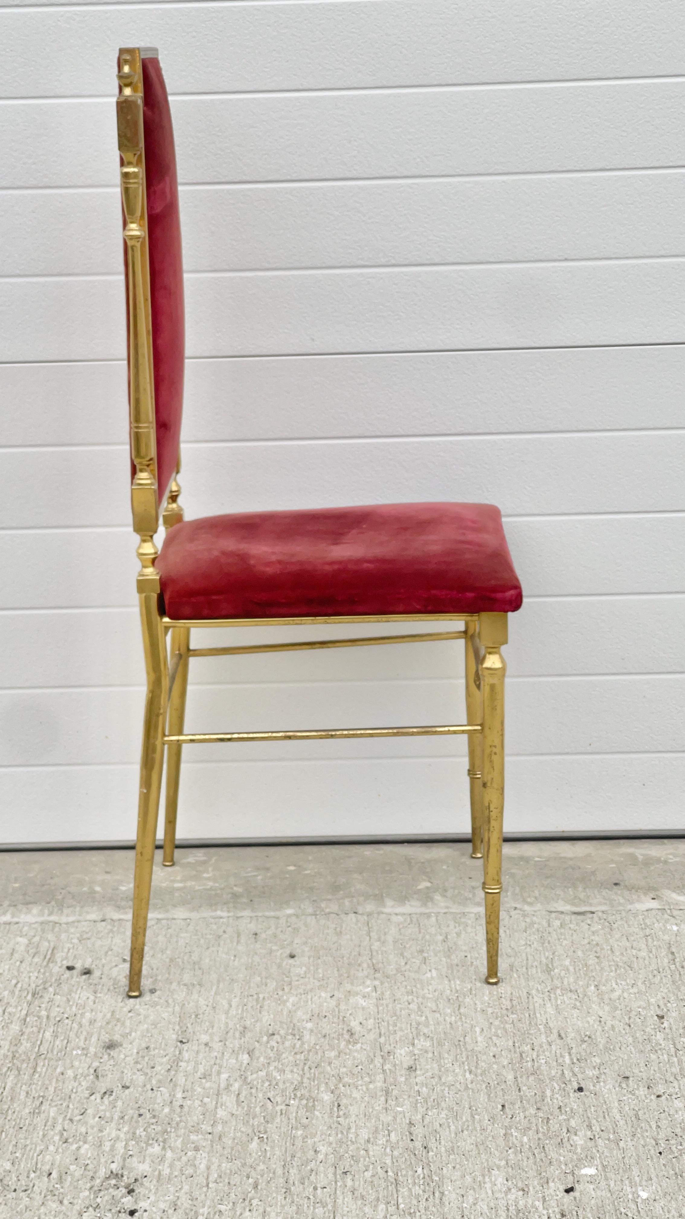 Chaise Chiavari en laiton doré Style néoclassique en vente 3