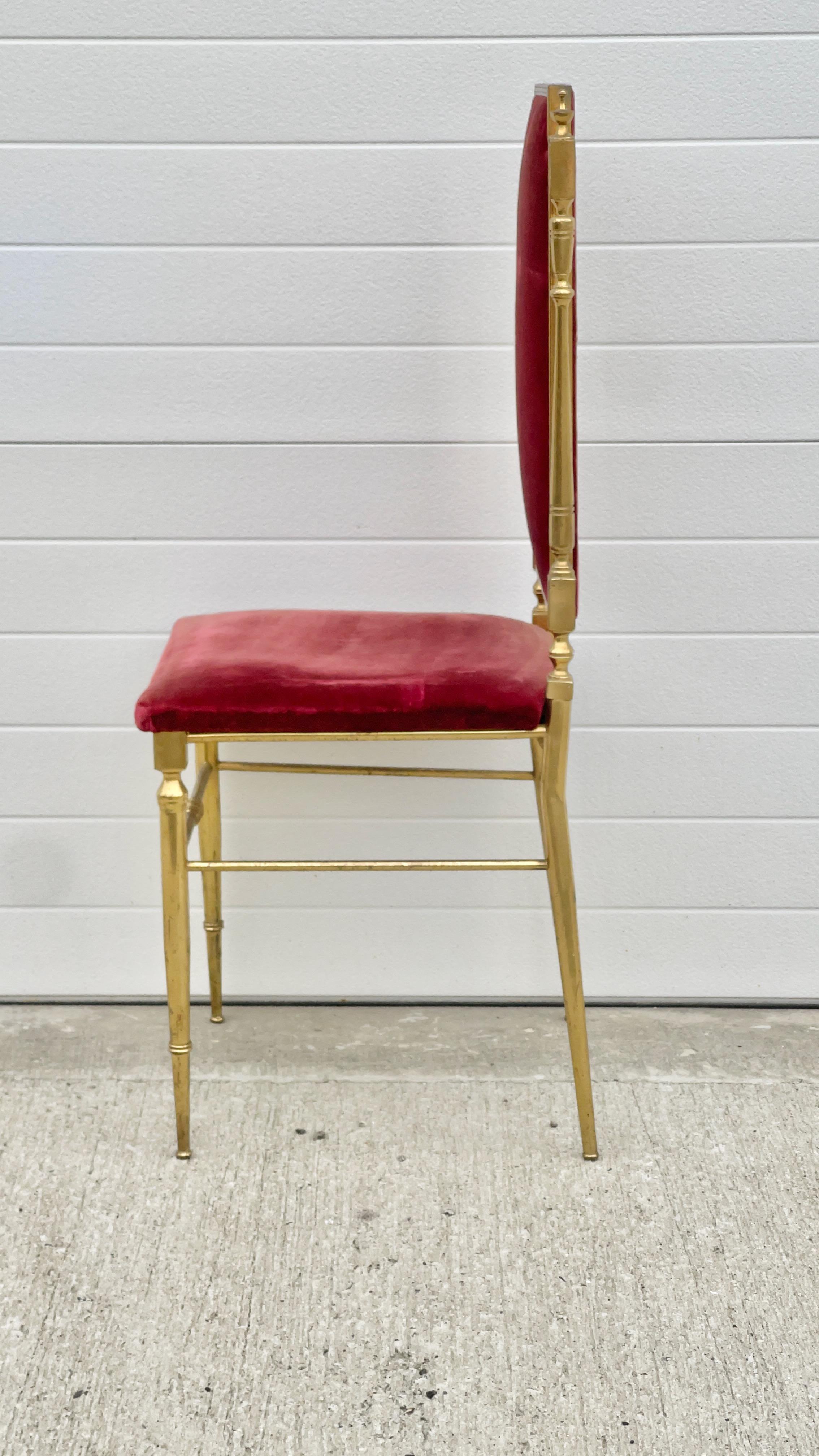 Chaise Chiavari en laiton doré Style néoclassique en vente 4
