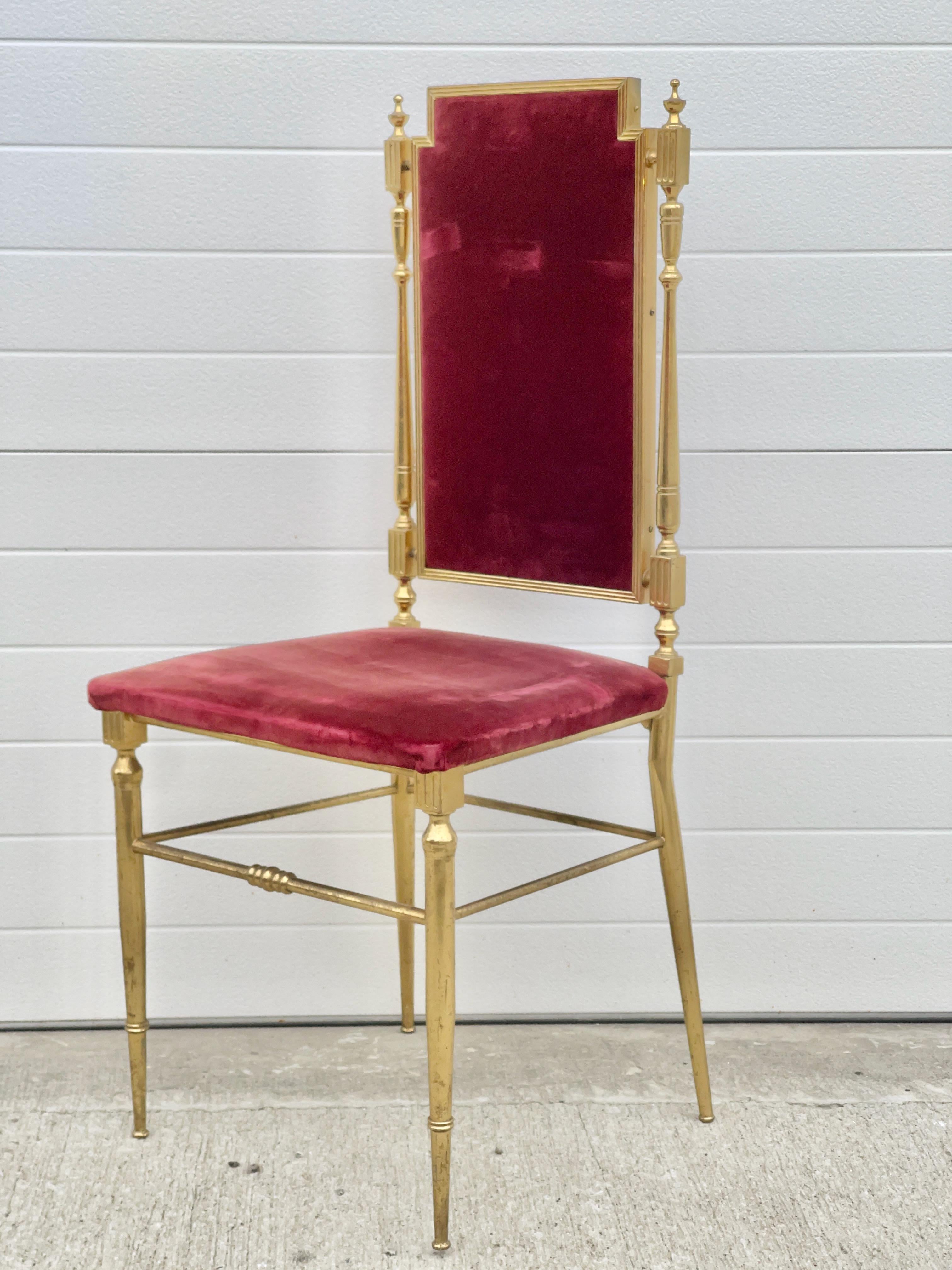 Chaise Chiavari en laiton doré Style néoclassique en vente 5
