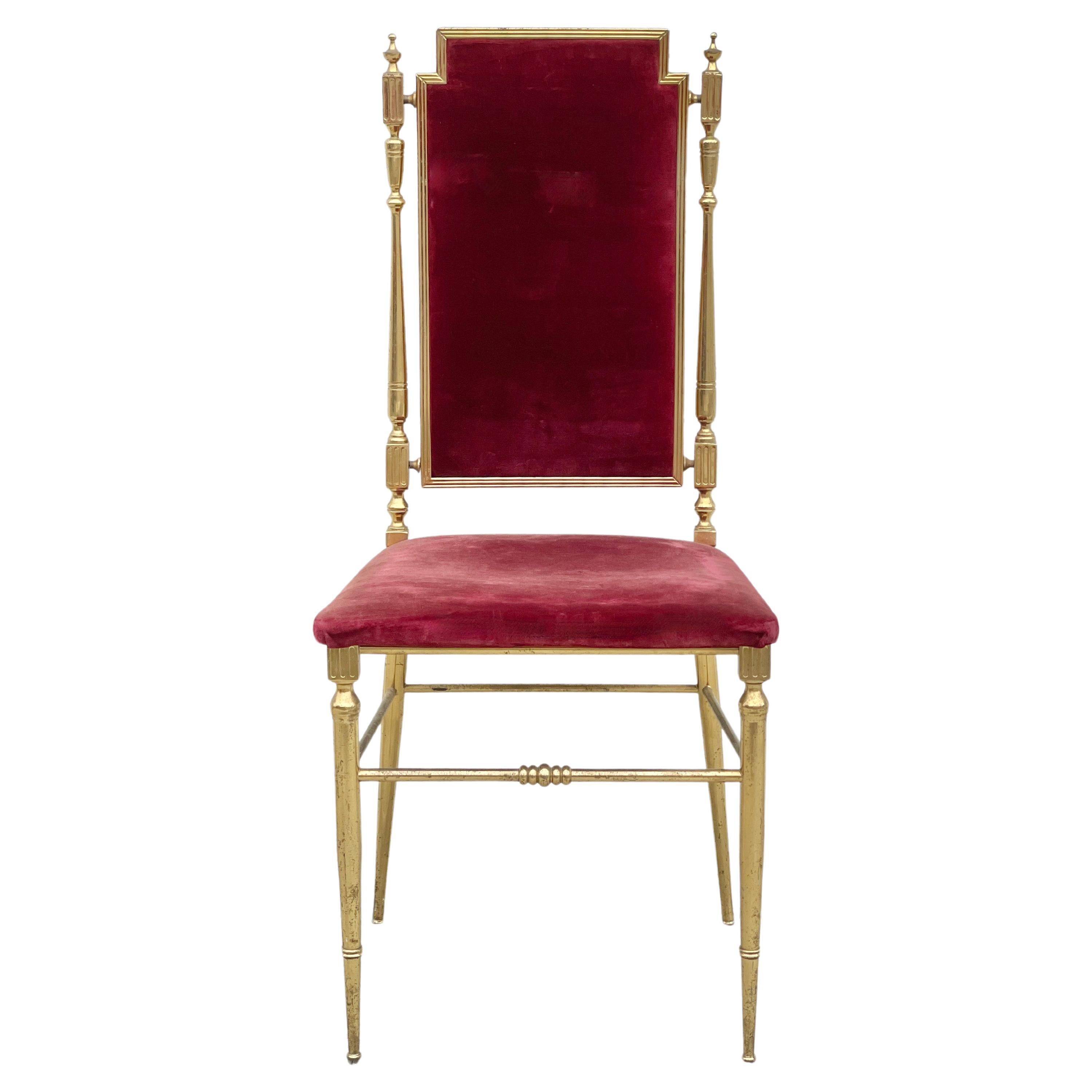 Chaise Chiavari en laiton doré Style néoclassique en vente